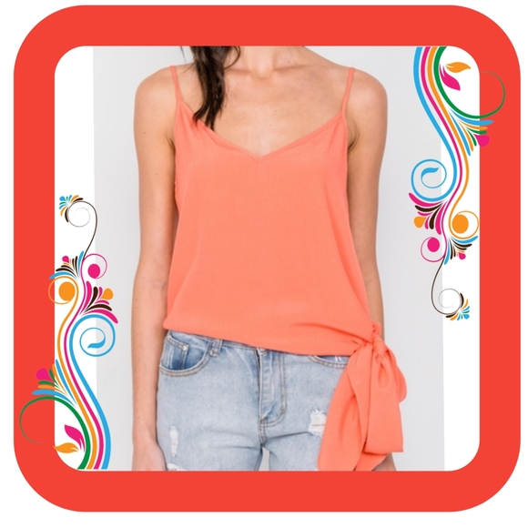 Mustard Seed Tops - CLOSING Small New Tangerine V Neck Top